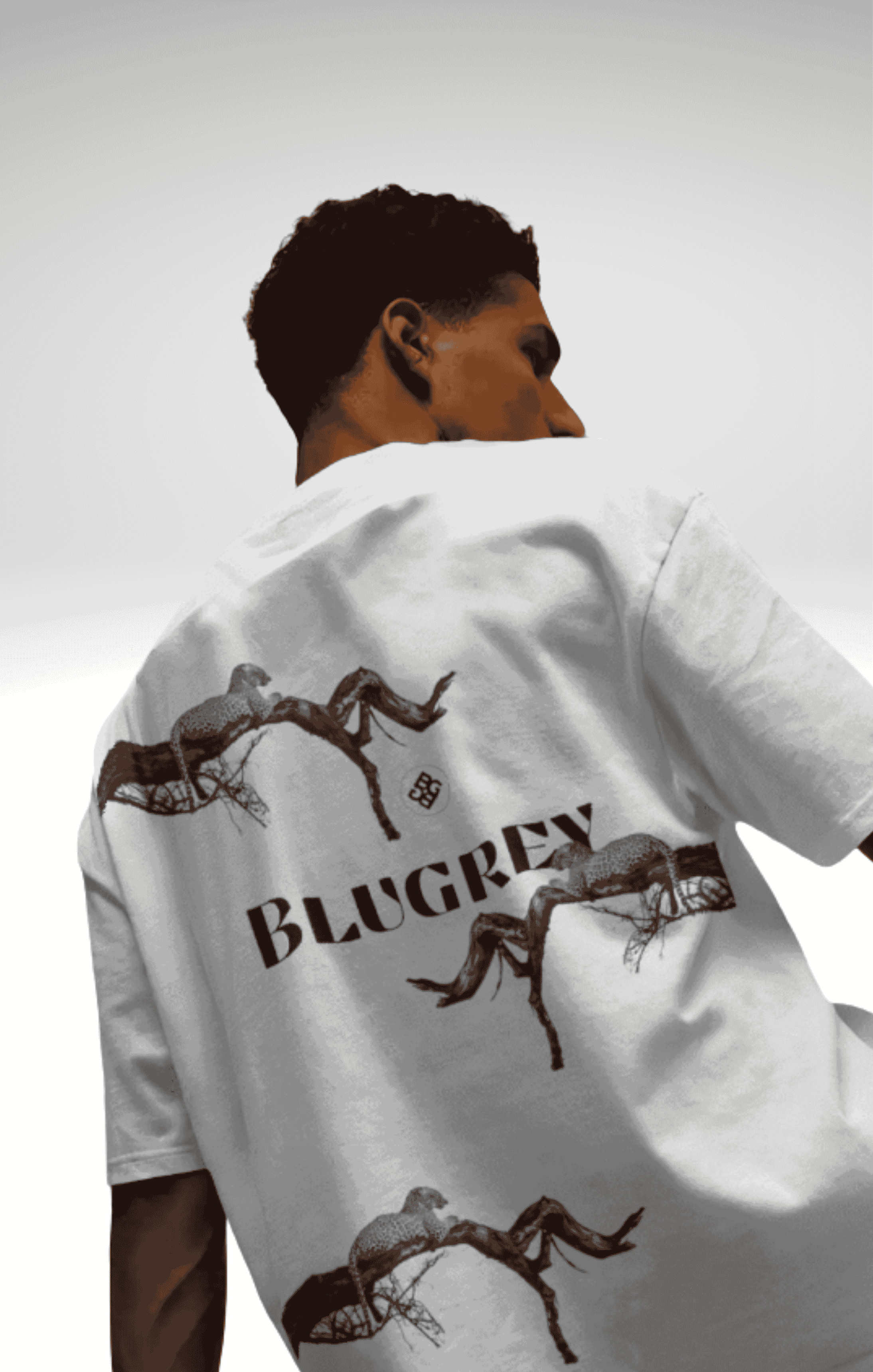 WILD LEOPARD TREE WHITE T-SHIRT