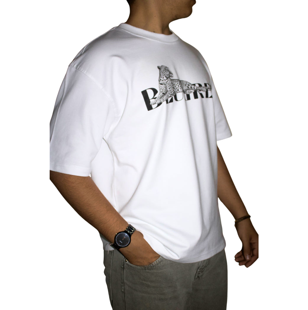 BLUGREY LEOPARD FLOW OVERSIZED T-SHIRT