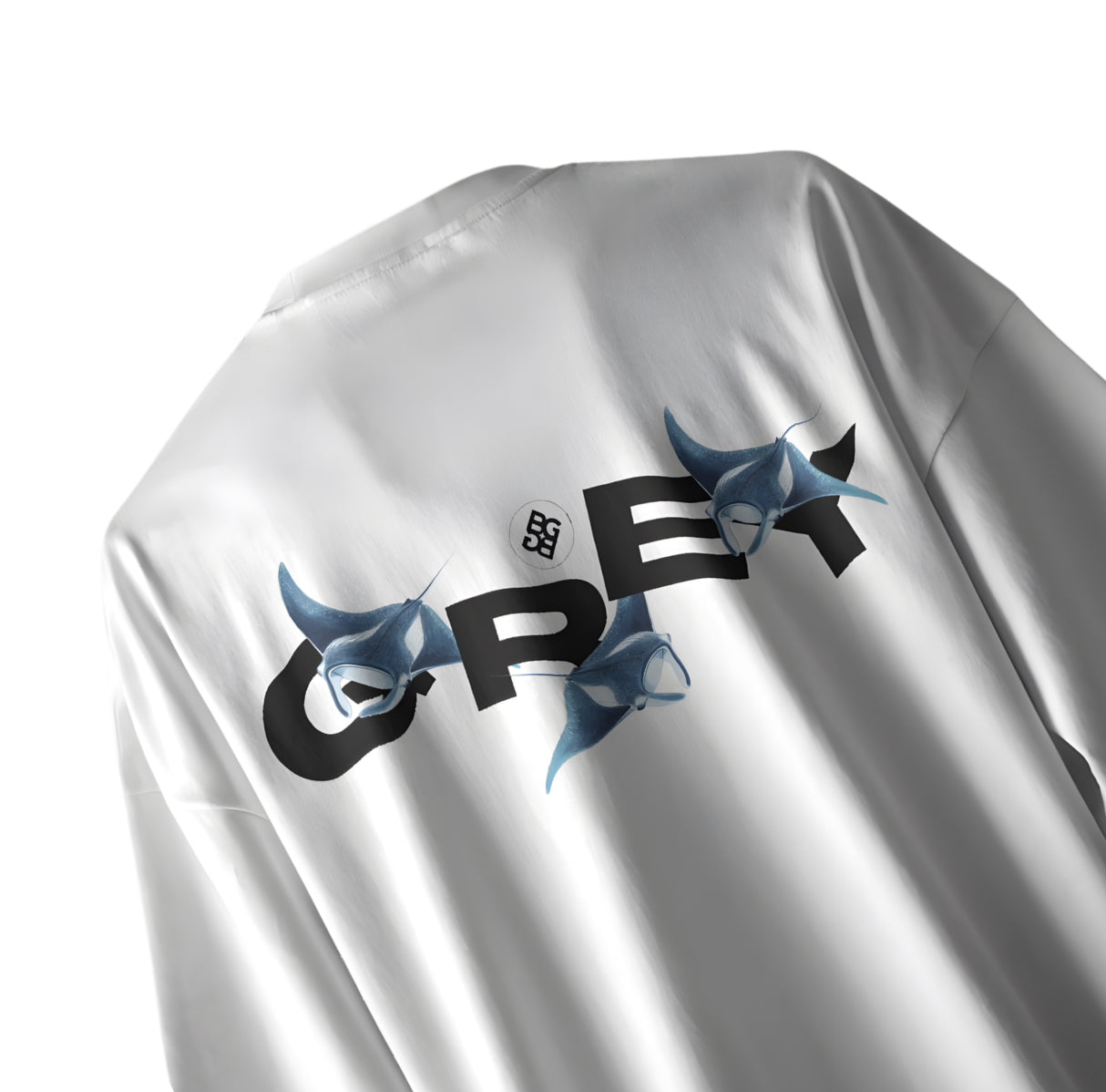 BLU OPEN SEA OVERSIZED WHITE T-SHIRT