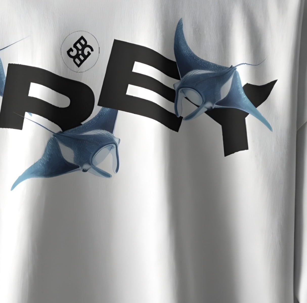 BLU OPEN SEA OVERSIZED WHITE T-SHIRT