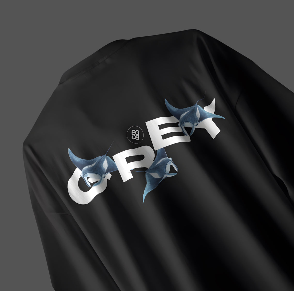 BLU OPEN SEA OVERSIZED BLACK T-SHIRT