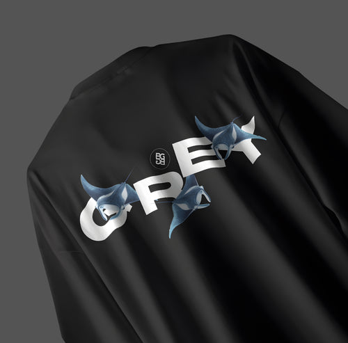 BLU OPEN SEA OVERSIZED BLACK T-SHIRT