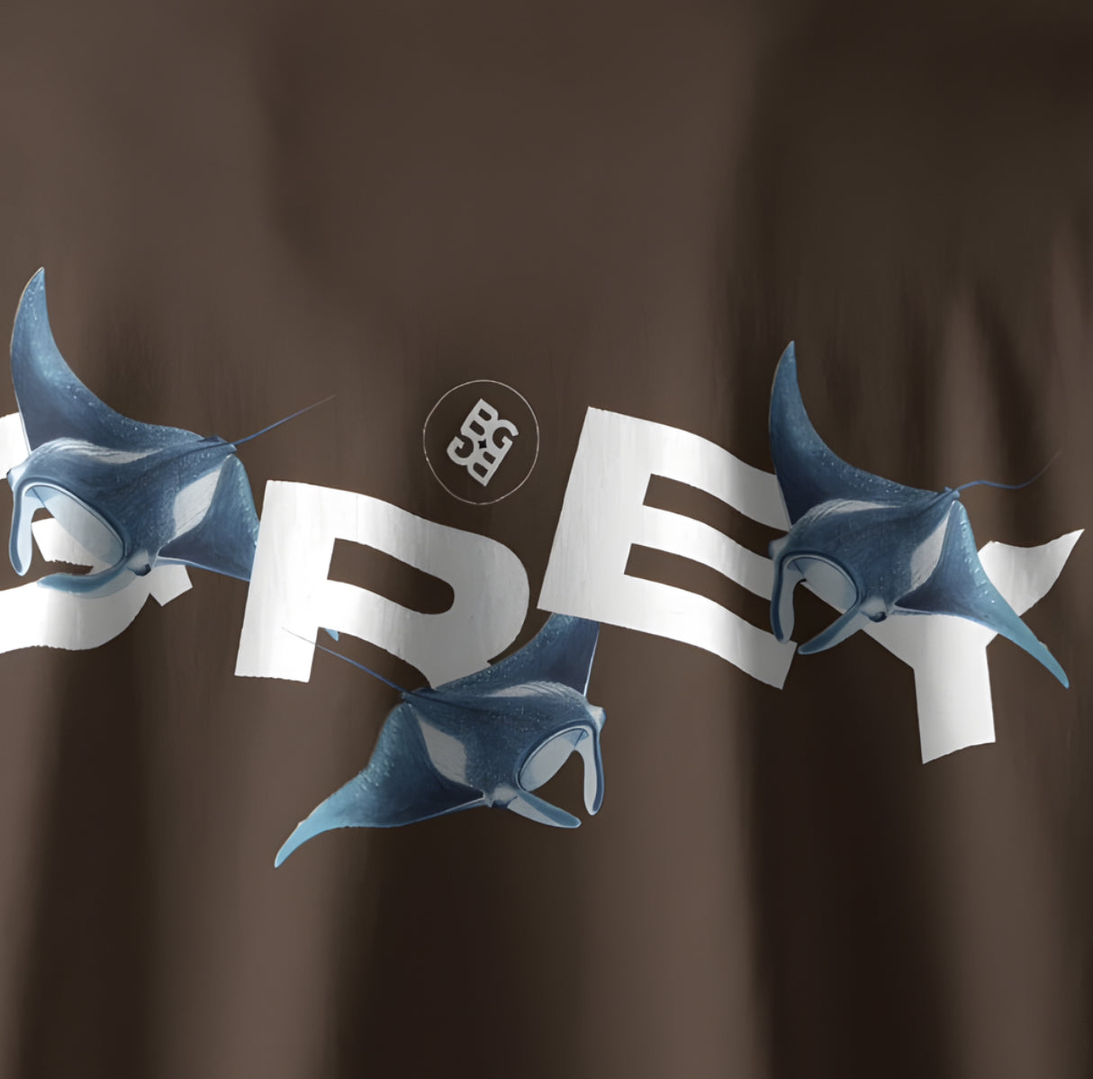 BLU OPEN SEA OVERSIZED BROWN T-SHIRT