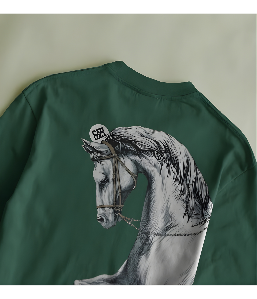 MAJESTIC HORSE PRINT T-SHIRT