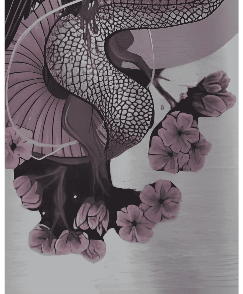 BLACK WING BLOSSOM T-SHIRT