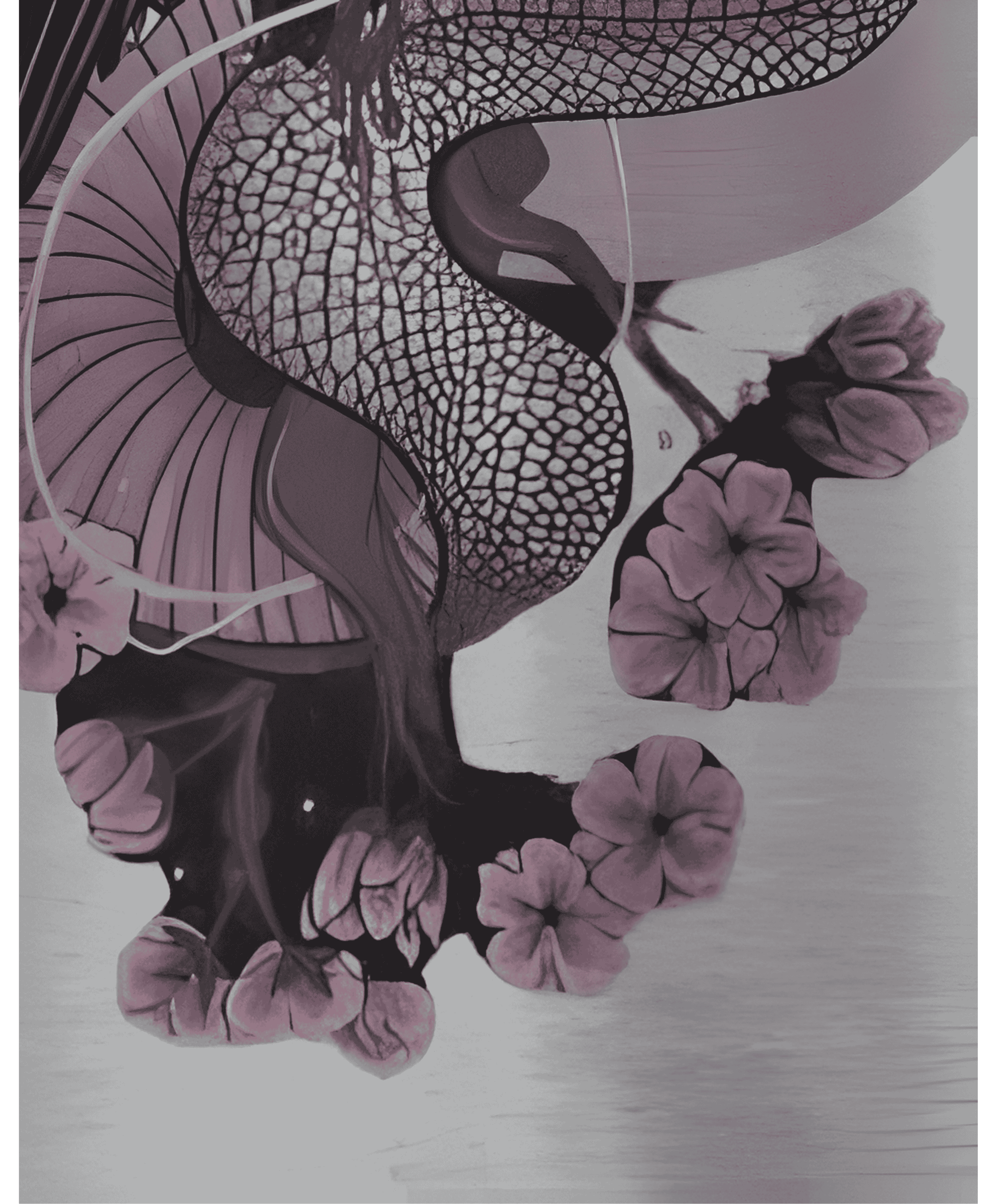 BLACK WING BLOSSOM T-SHIRT