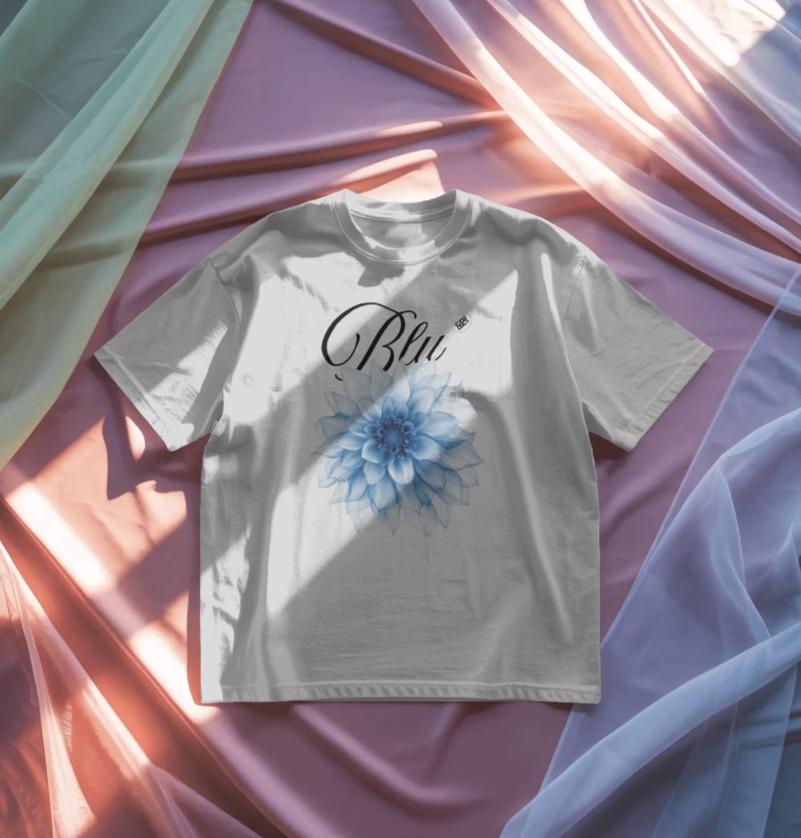 COLD BLUGREY BLOOM T-SHIRT
