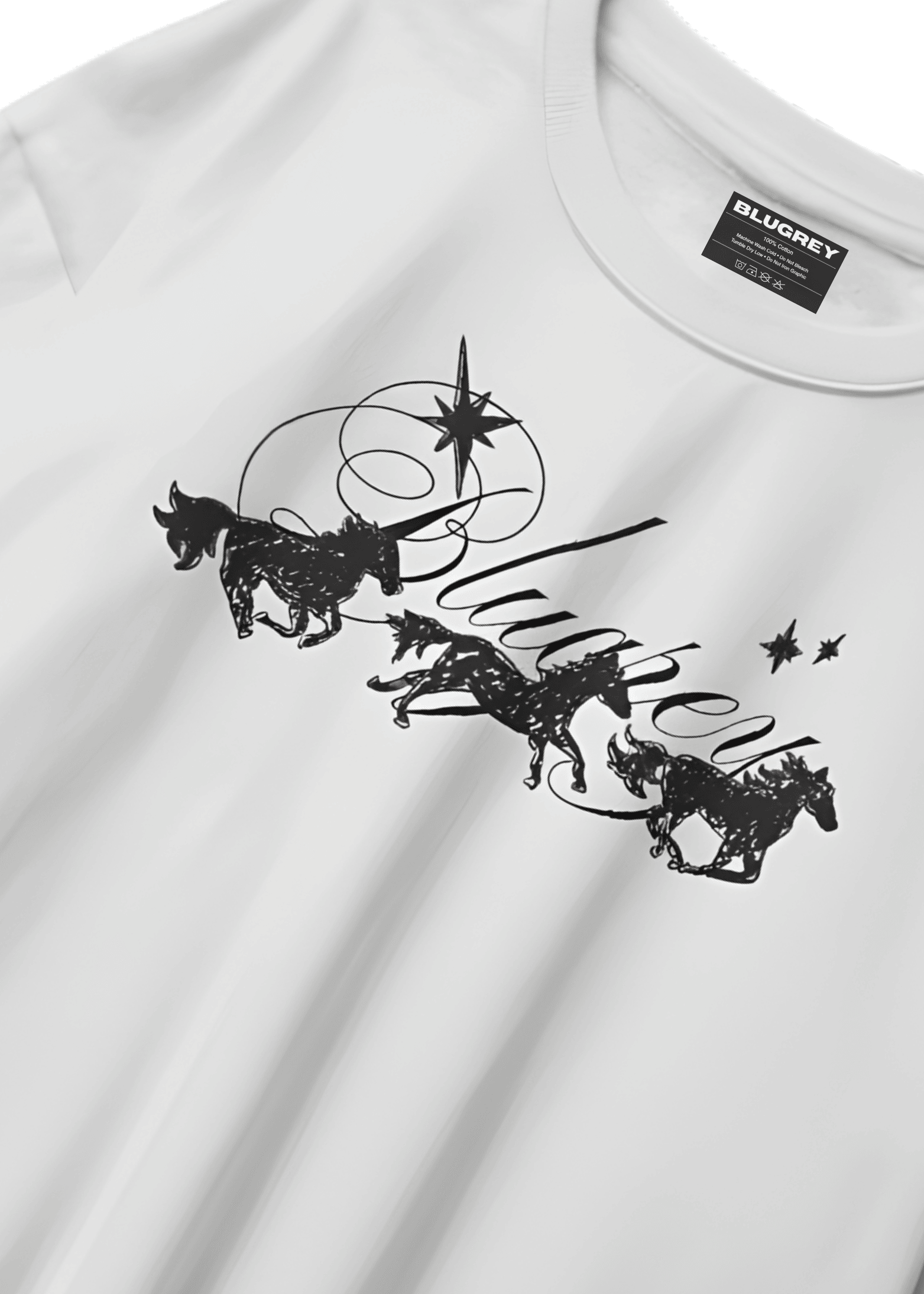 BLACK HORSE WHITE T-SHIRT