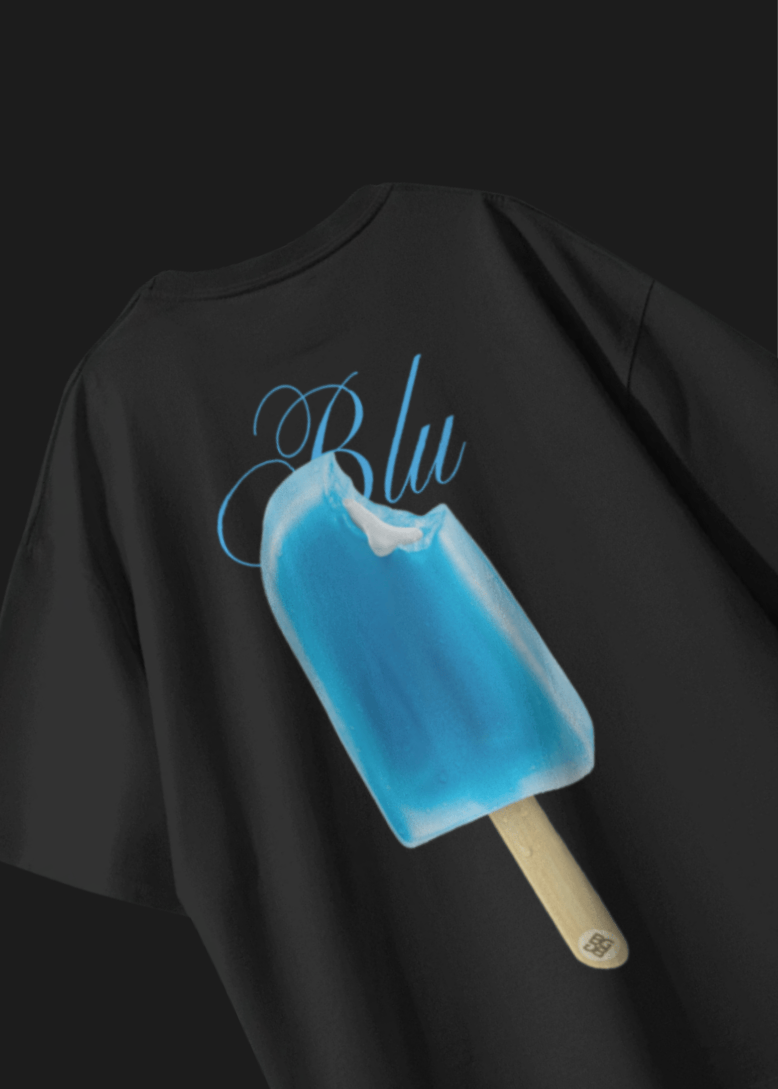 BLUE ICE CREAM BLACK T-SHIRT